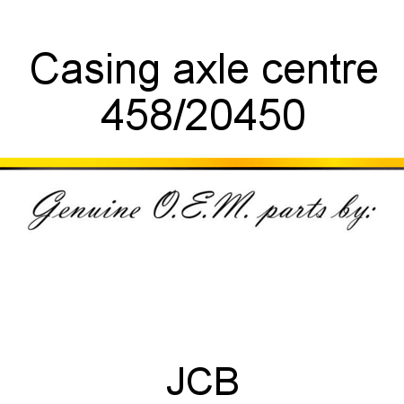 Casing, axle centre 458/20450