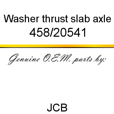 Washer, thrust, slab axle 458/20541