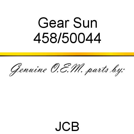 Gear, Sun 458/50044