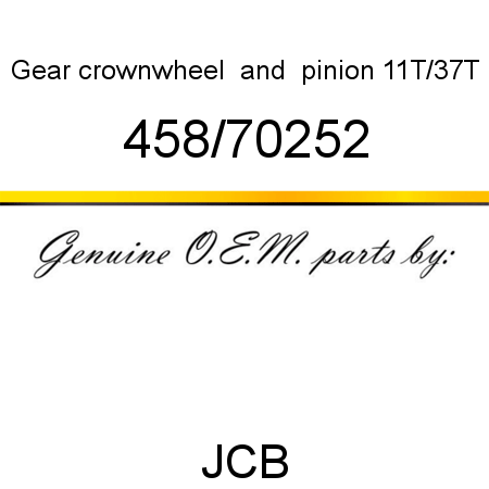 Gear, crownwheel & pinion, 11T/37T 458/70252