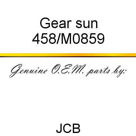 Gear, sun 458/M0859