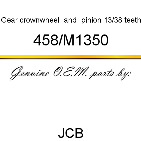 Gear, crownwheel & pinion, 13/38 teeth 458/M1350