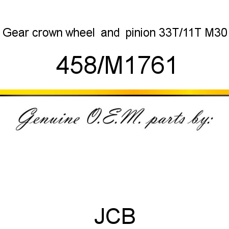 Gear, crown wheel & pinion, 33T/11T M30 458/M1761
