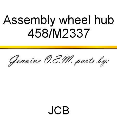Assembly, wheel hub 458/M2337