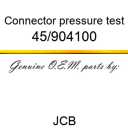 Connector, pressure test 45/904100