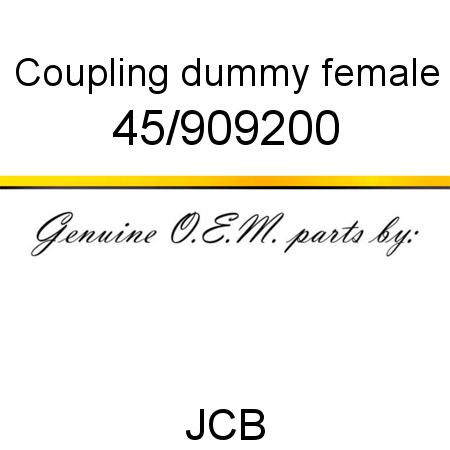 Coupling, dummy female 45/909200