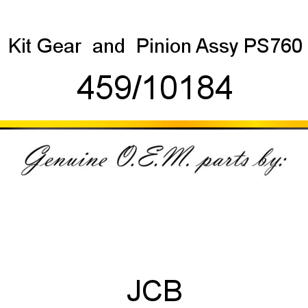 Kit, Gear & Pinion Assy, PS760 459/10184