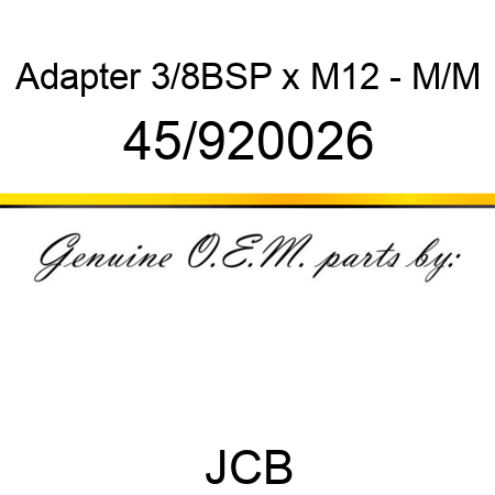 Adapter, 3/8BSP x M12 - M/M 45/920026
