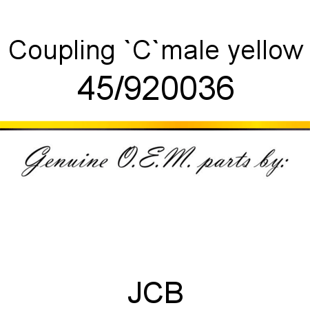 Coupling, `C`male, yellow 45/920036
