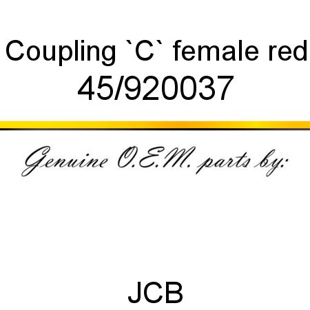 Coupling, `C` female, red 45/920037