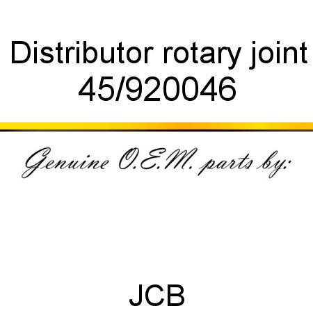 Distributor, rotary joint 45/920046