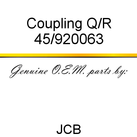 Coupling, Q/R 45/920063