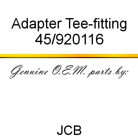 Adapter Tee-fitting 45/920116