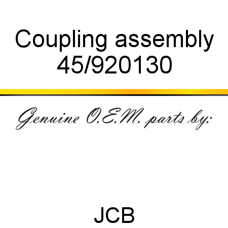 Coupling, assembly 45/920130