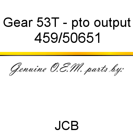 Gear, 53T - pto output 459/50651