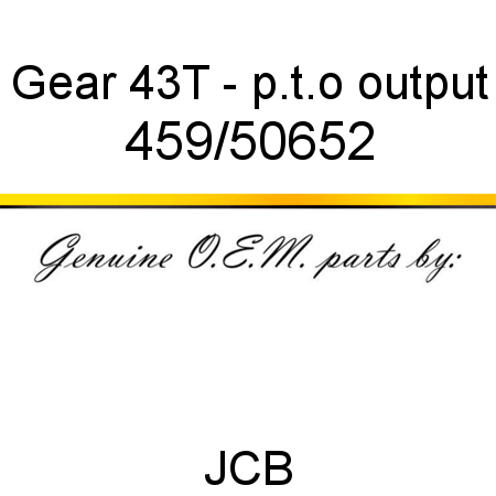 Gear, 43T - p.t.o output 459/50652