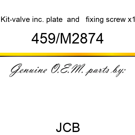 Kit-valve, inc. plate &  fixing screw x1 459/M2874