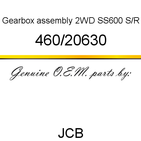 Gearbox, assembly 2WD, SS600 S/R 460/20630