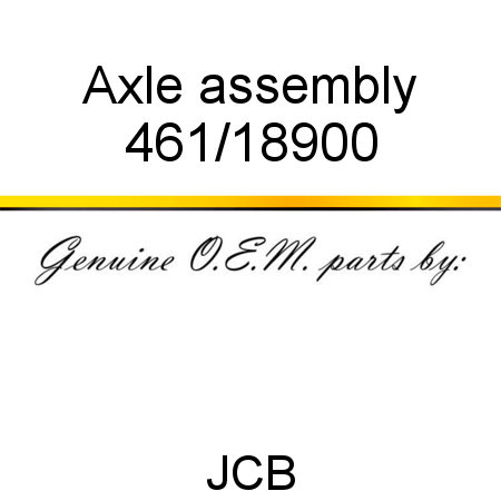Axle, assembly 461/18900