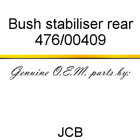 Bush, stabiliser rear 476/00409