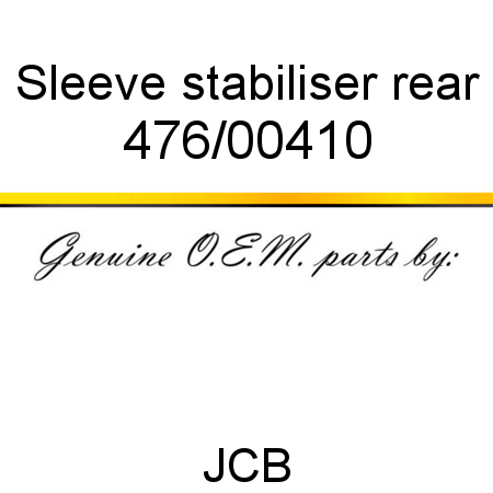 Sleeve, stabiliser rear 476/00410