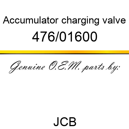 Accumulator, charging valve 476/01600