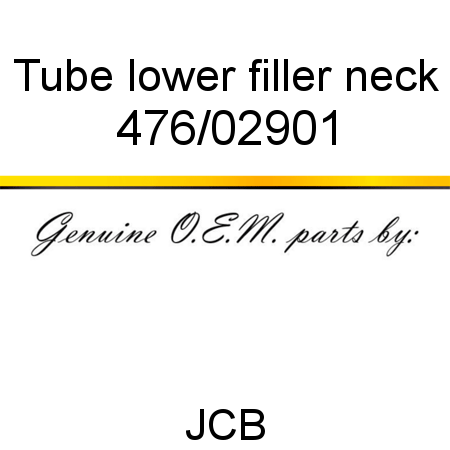 Tube, lower filler neck 476/02901