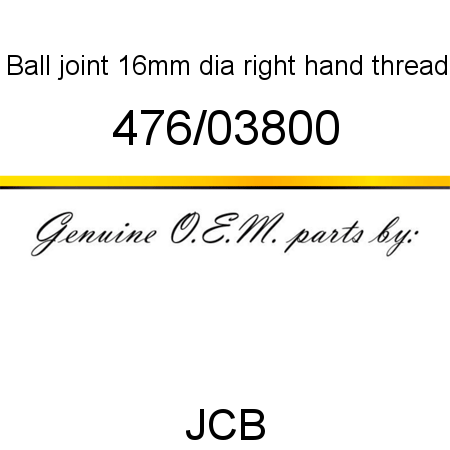 Ball, joint 16mm dia, right hand thread 476/03800