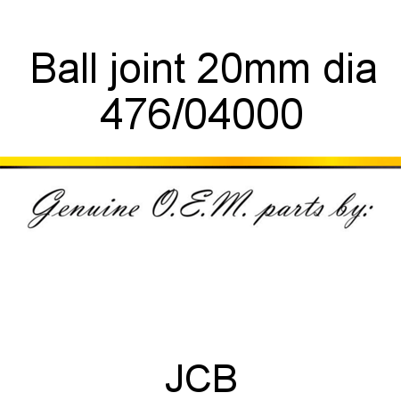 Ball, joint 20mm dia 476/04000
