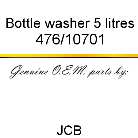 Bottle, washer, 5 litres 476/10701