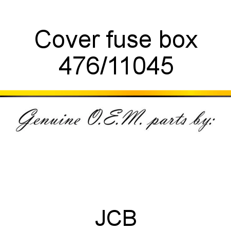 Cover, fuse box 476/11045