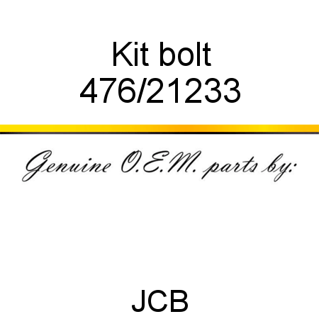 Kit, bolt 476/21233