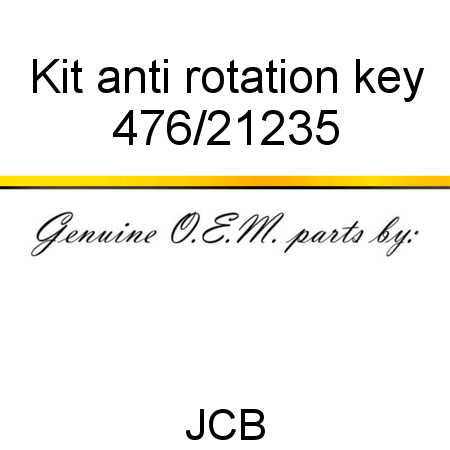 Kit, anti rotation key 476/21235