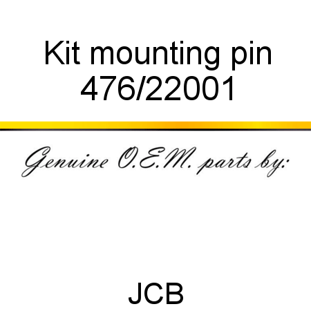 Kit, mounting pin 476/22001