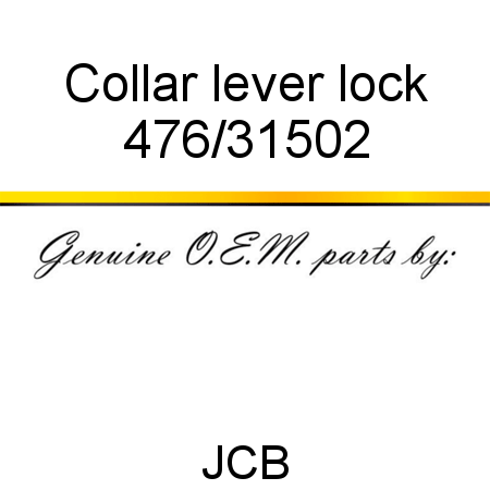 Collar, lever lock 476/31502