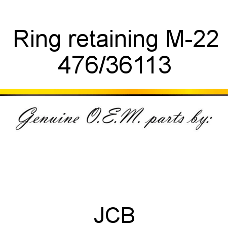 Ring, retaining M-22 476/36113