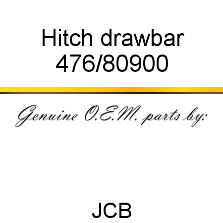 Hitch, drawbar 476/80900