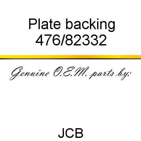 Plate, backing 476/82332