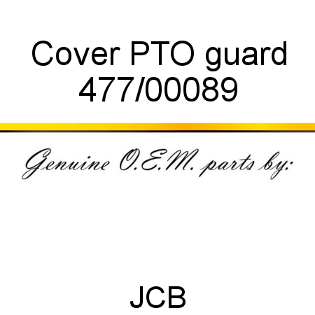 Cover, PTO guard 477/00089