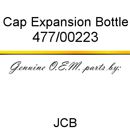 Cap, Expansion Bottle 477/00223