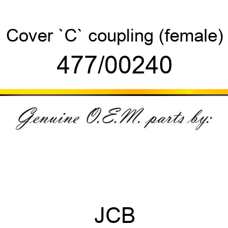 Cover, `C` coupling, (female) 477/00240