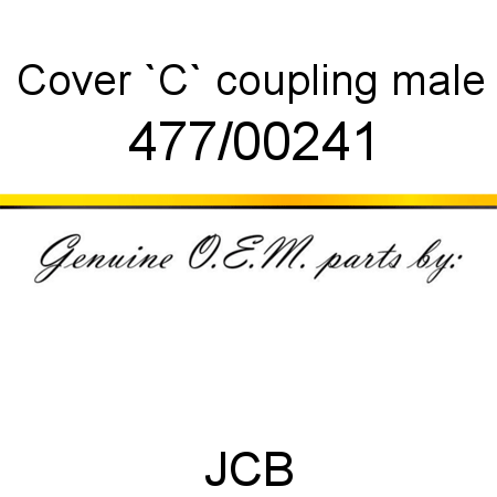 Cover, `C` coupling, male 477/00241