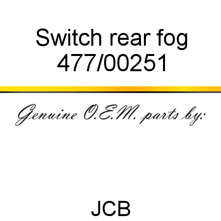 Switch, rear fog 477/00251
