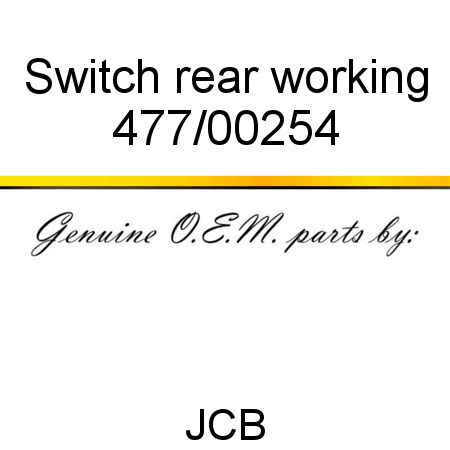 Switch, rear working 477/00254