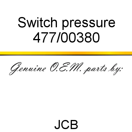 Switch, pressure 477/00380