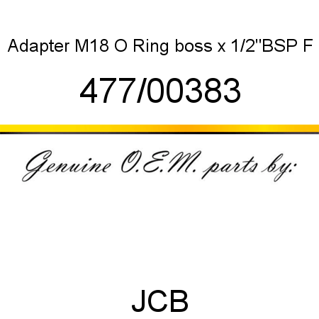 Adapter, M18 O Ring boss x, 1/2