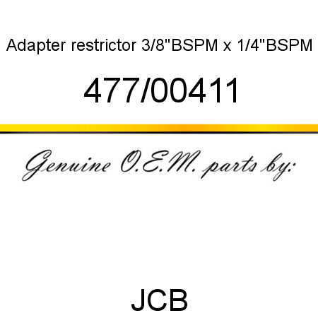 Adapter, restrictor, 3/8