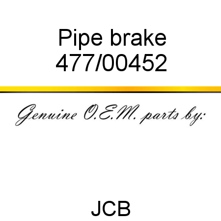 Pipe, brake 477/00452