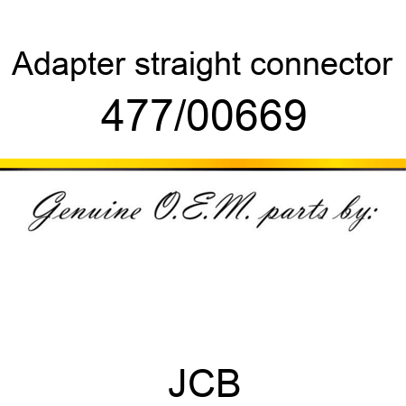 Adapter, straight connector 477/00669