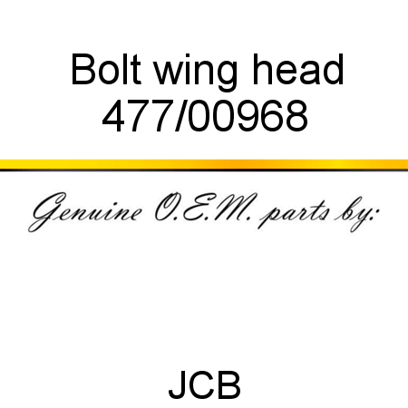 Bolt, wing head 477/00968